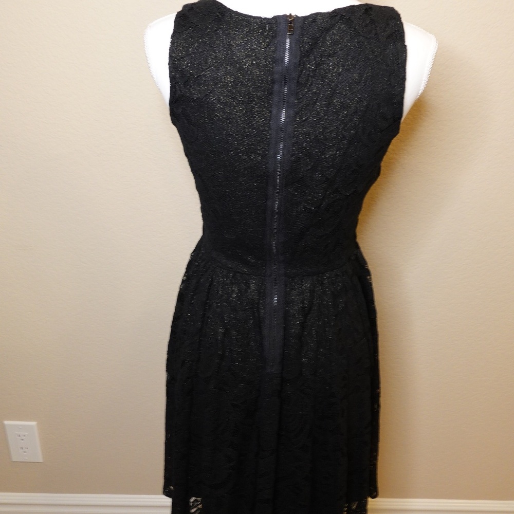 Soprano Black and Gold Lace fit and flare dress - Picture 5 of 9